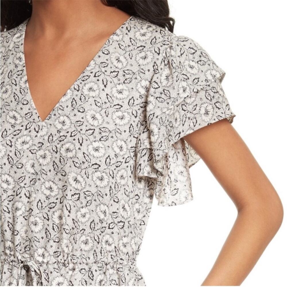 Rebecca Taylor Silk Sweet Briar Floral Flutter Sleeve Dress Sz 8 - Picture 9 of 9